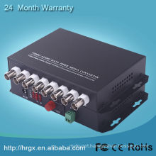 Excellent quality 8 channel video multiplexer / bnc audio video over coaxial cable to fiber transceiver